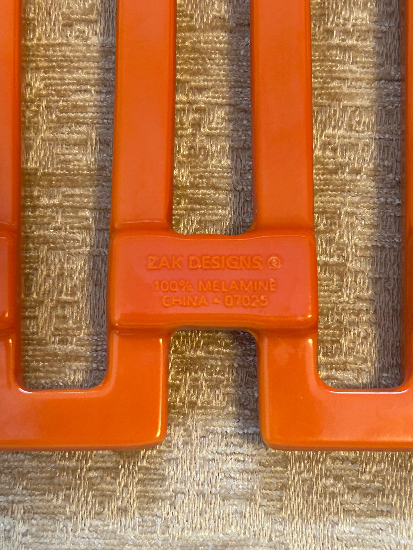 Rare Vintage Retro Zak Designs Orange Trivet 100% Melamine Retro Kitchen 1970’s