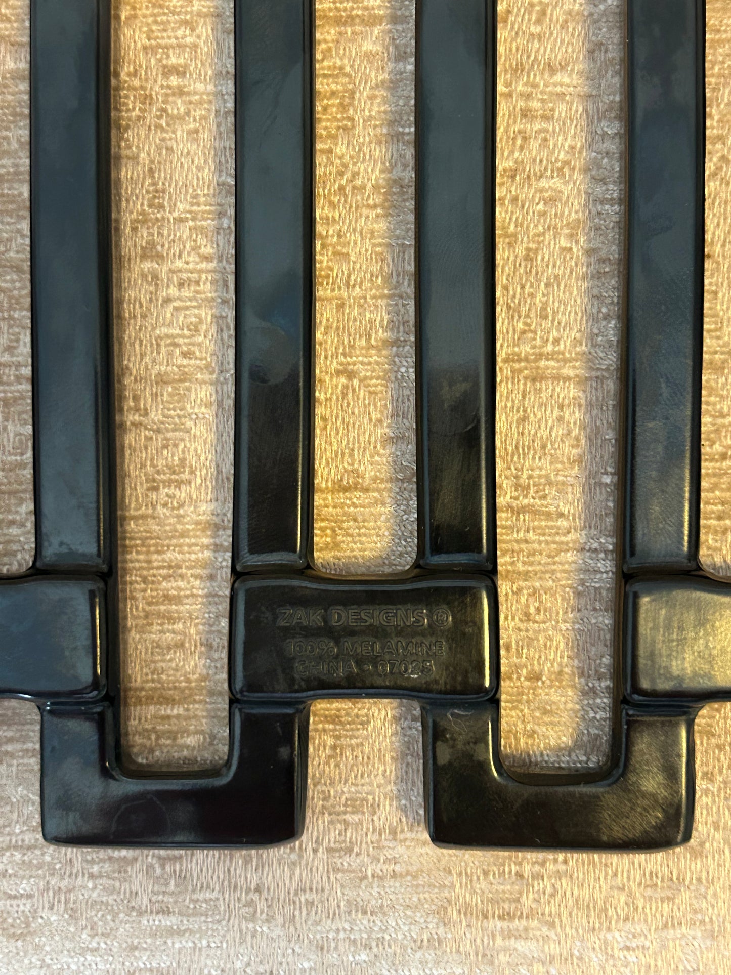 Rare Vintage Retro Zak Designs Black Trivet 100% Melamine Retro Kitchen 1970’s