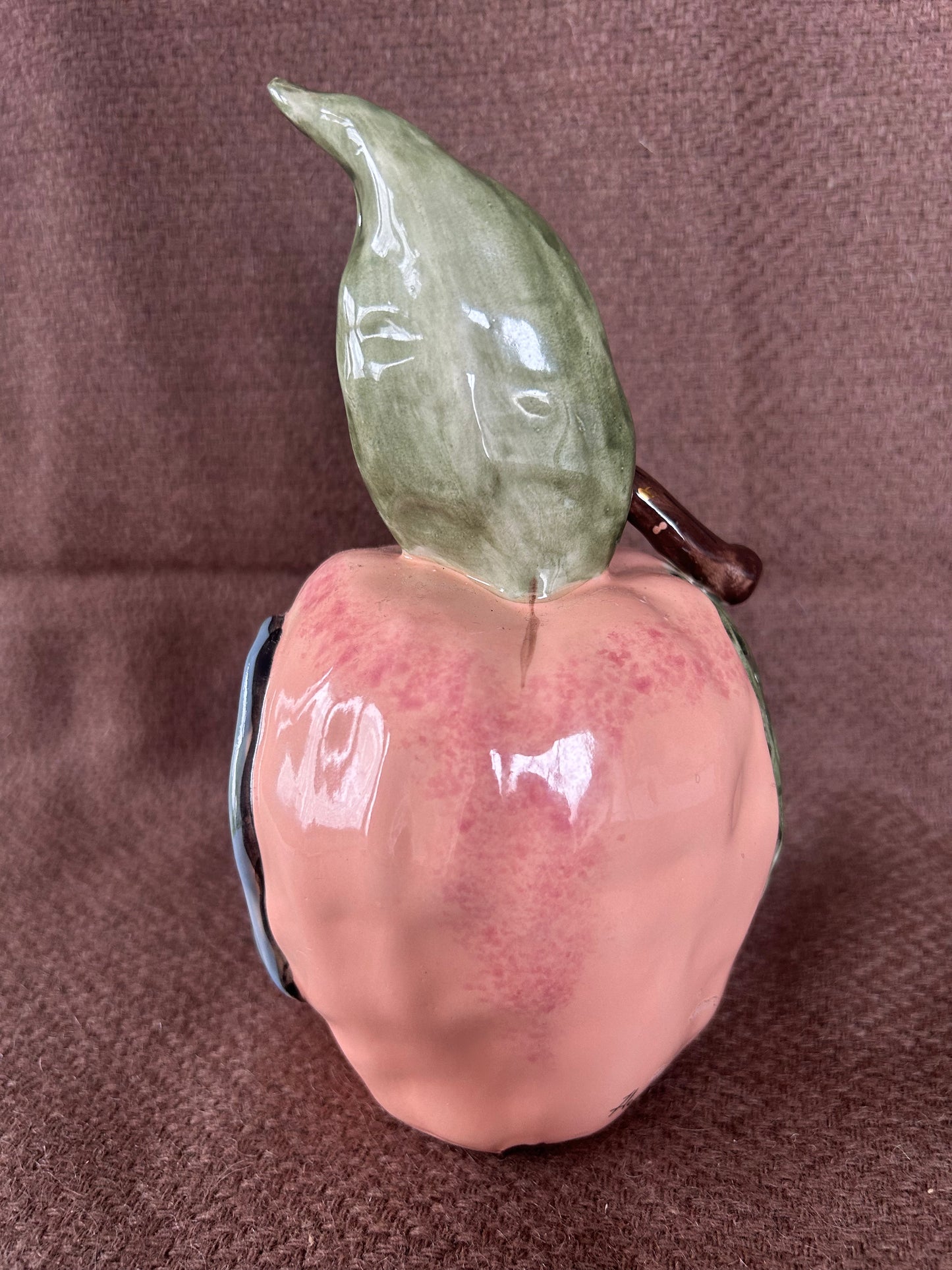 The Passionate Peach Blue Sky Clayworks Tea Light Heather Goldminc 2001 Complete With Plate