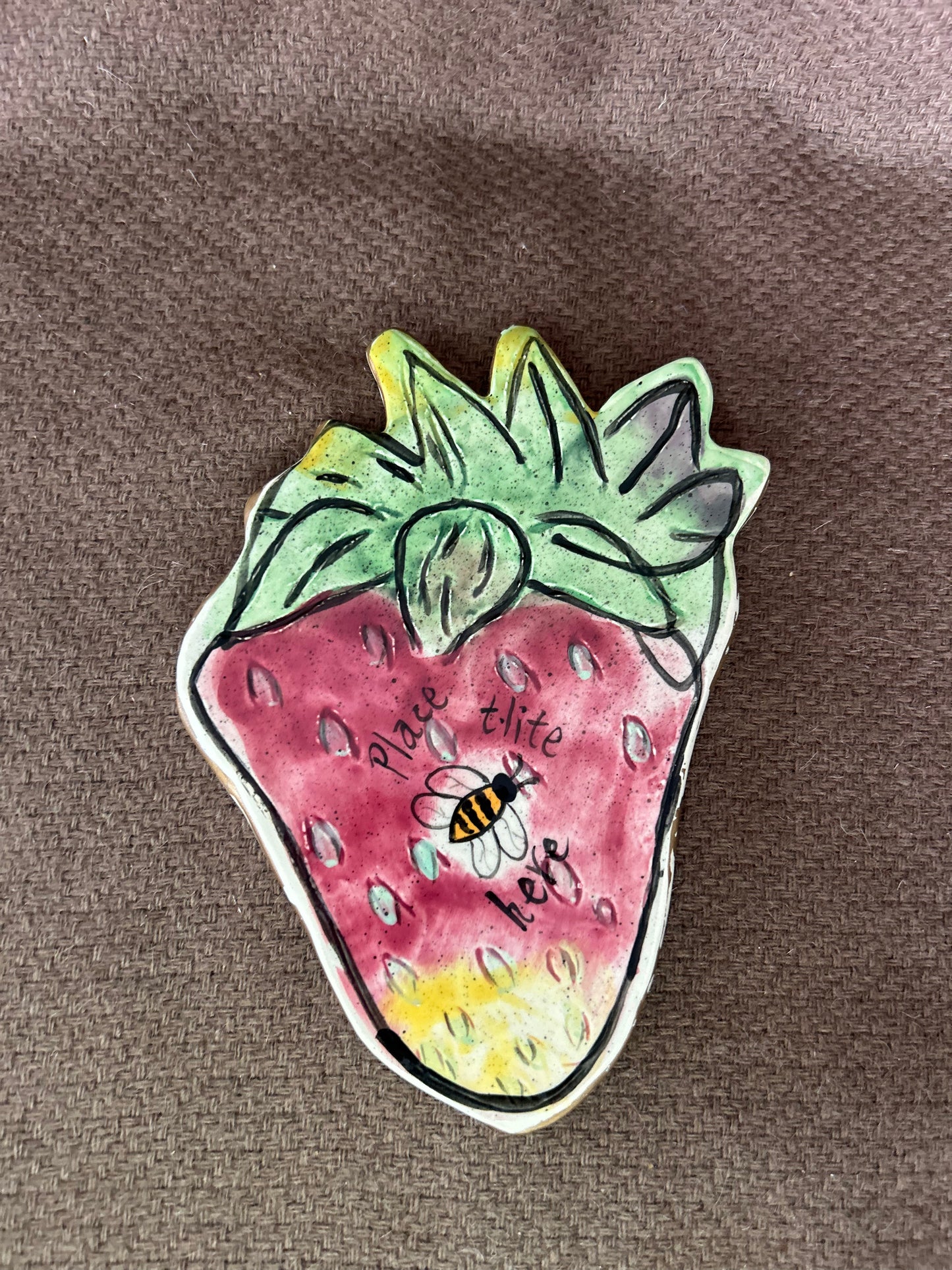 The Strawberry House Blue Sky Clayworks Tea Light Heather Goldminc 2001 Complete With Plate