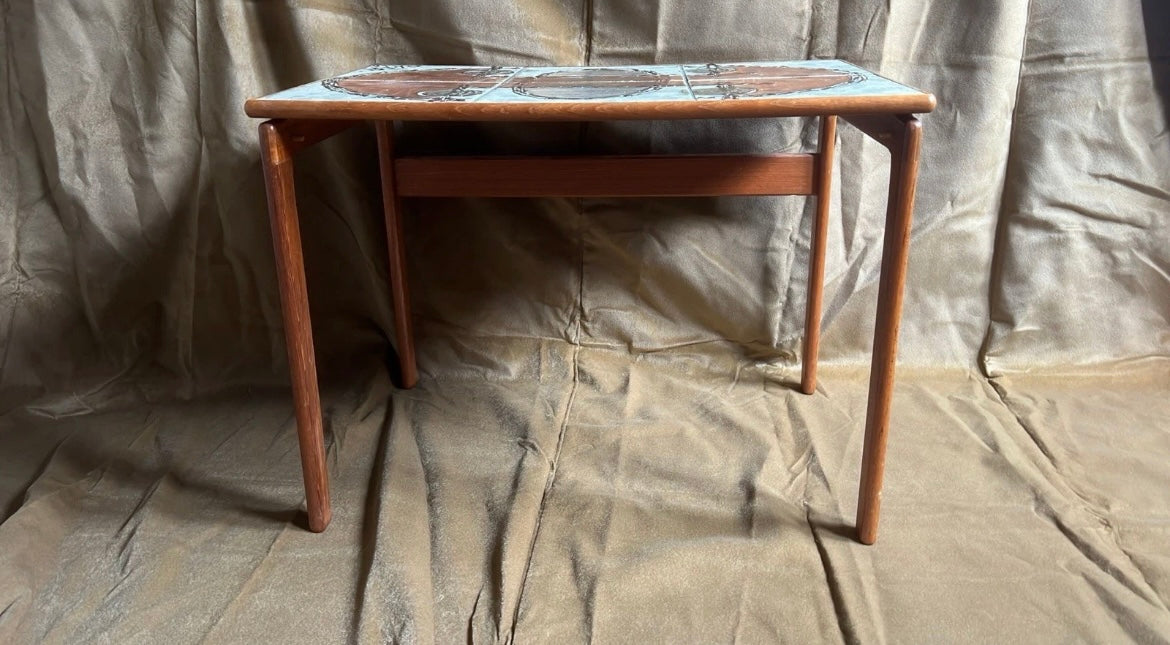 Danish Ox-Art Teak 1976 Nest Of Tables Tiled Tops