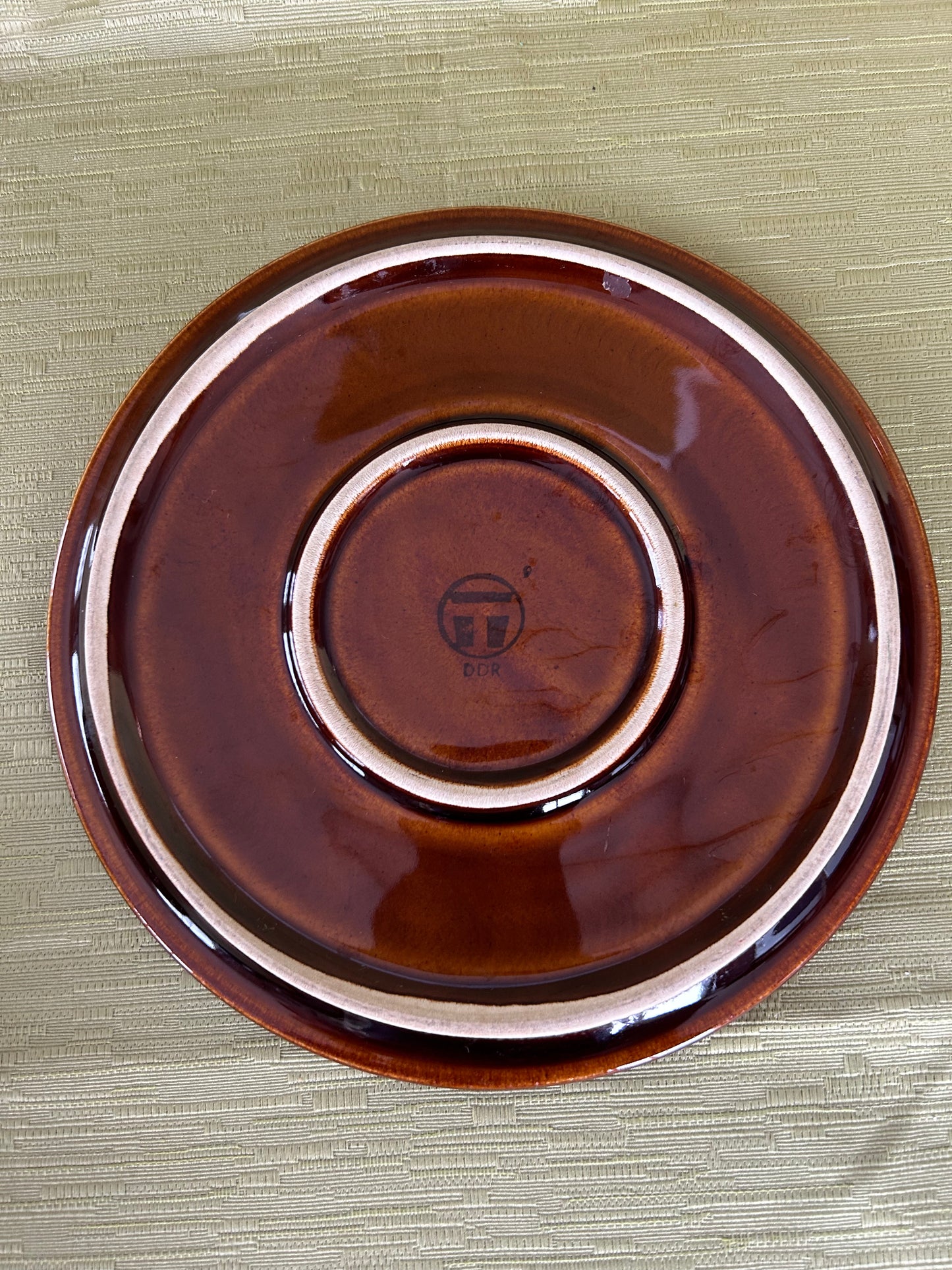 Vintage Cheese Dish Dome DDR German Pottery Lidded & Glazed