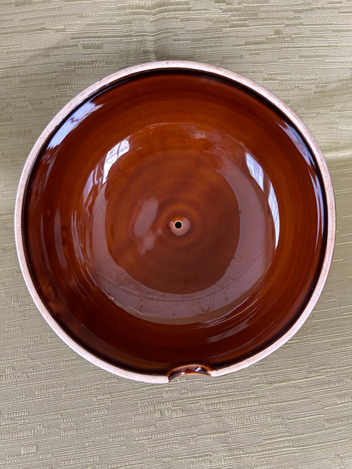 Vintage Cheese Dish Dome DDR German Pottery Lidded & Glazed