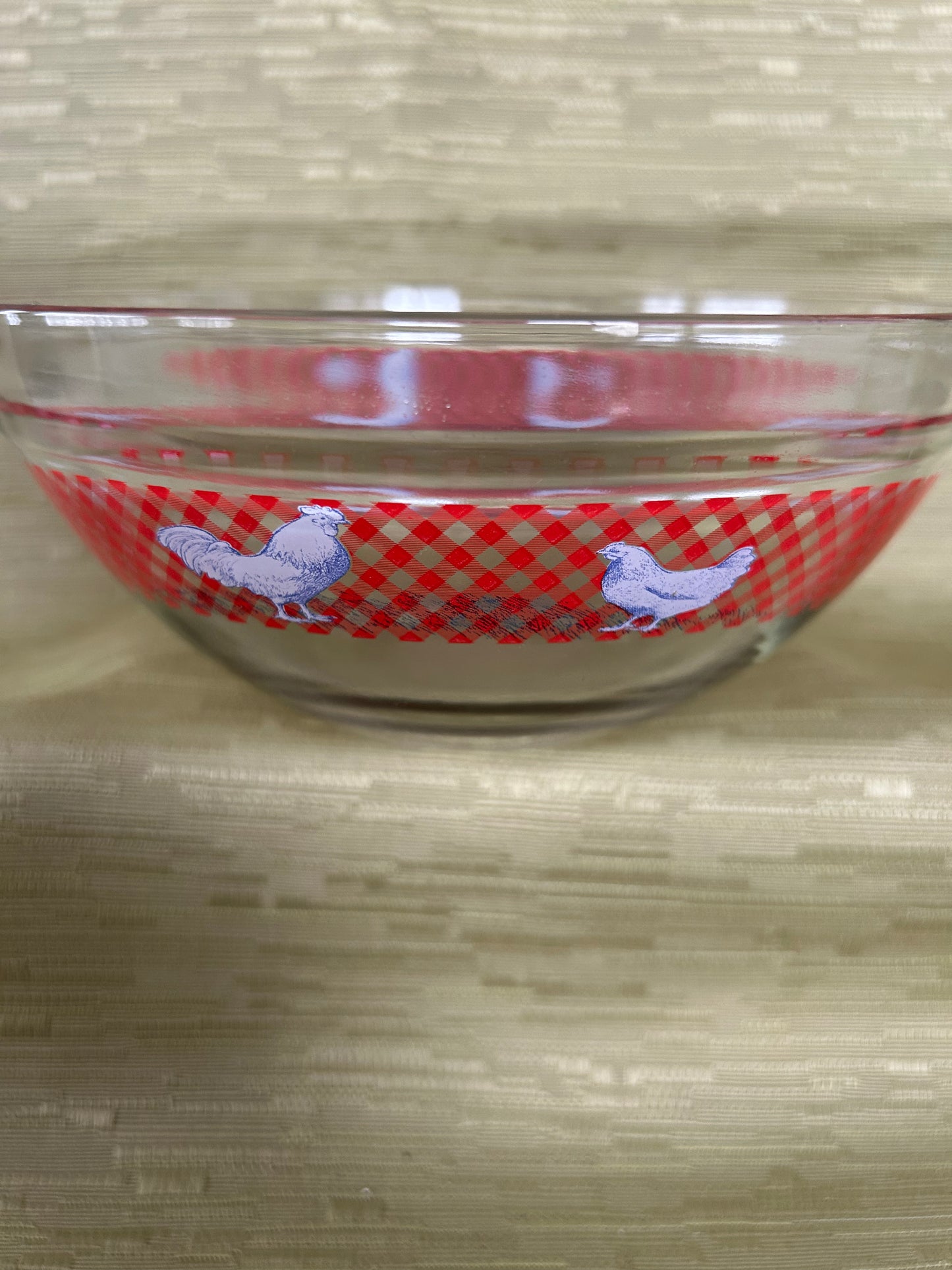 Vintage Set of 3 Pyrex Style Chicken Design Mixing Bowls