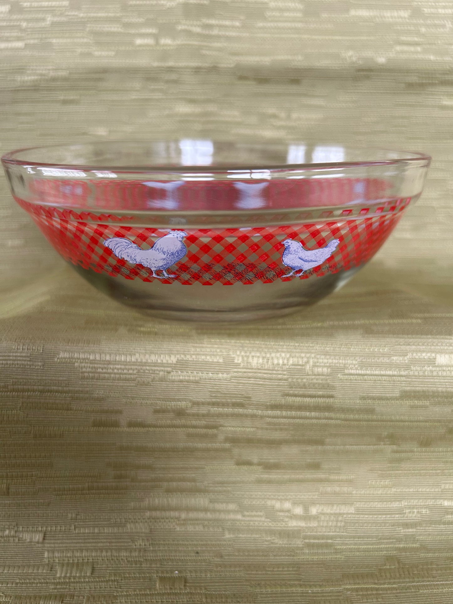 Vintage Set of 3 Pyrex Style Chicken Design Mixing Bowls