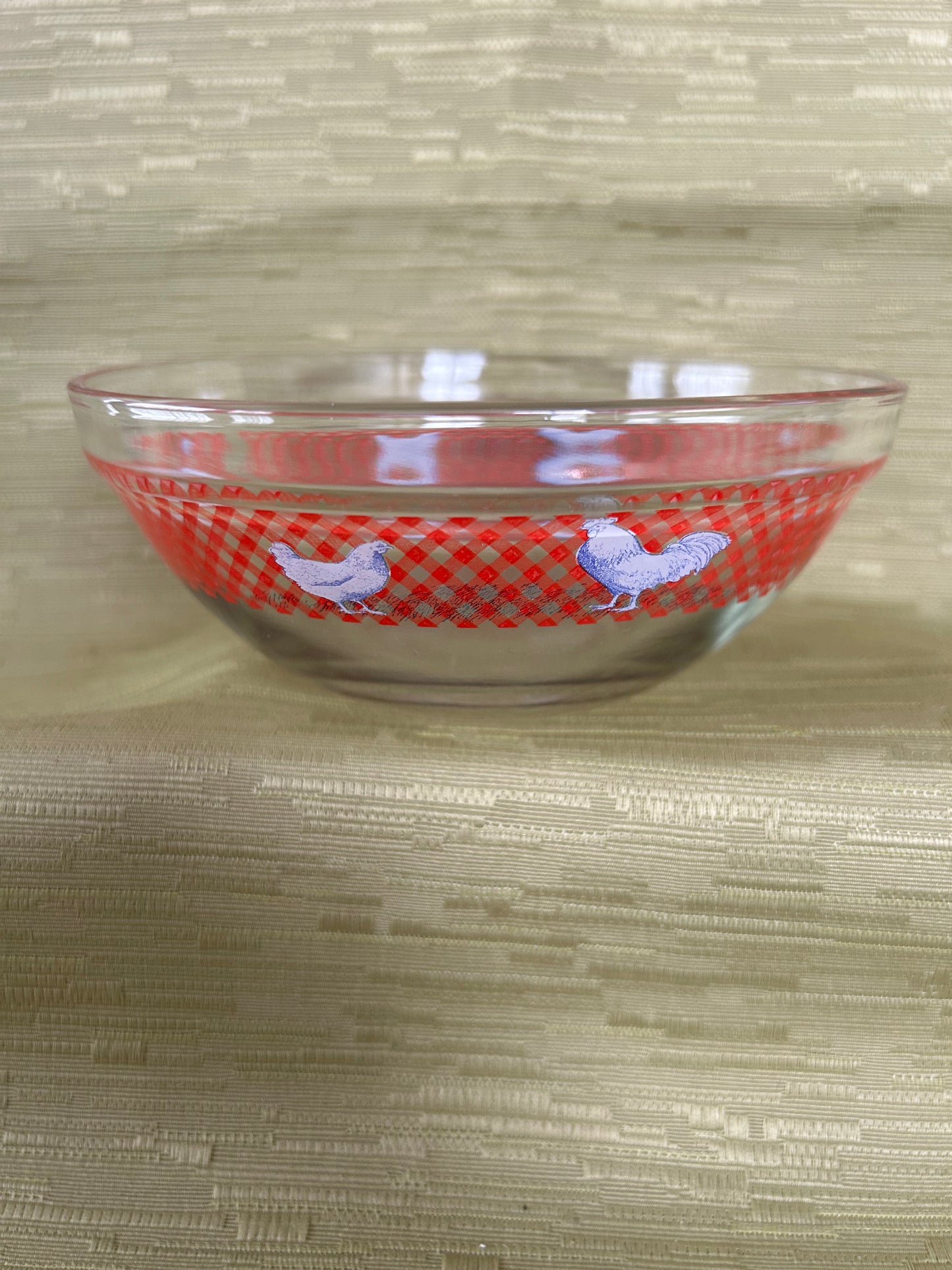 Vintage Set of 3 Pyrex Style Chicken Design Mixing Bowls