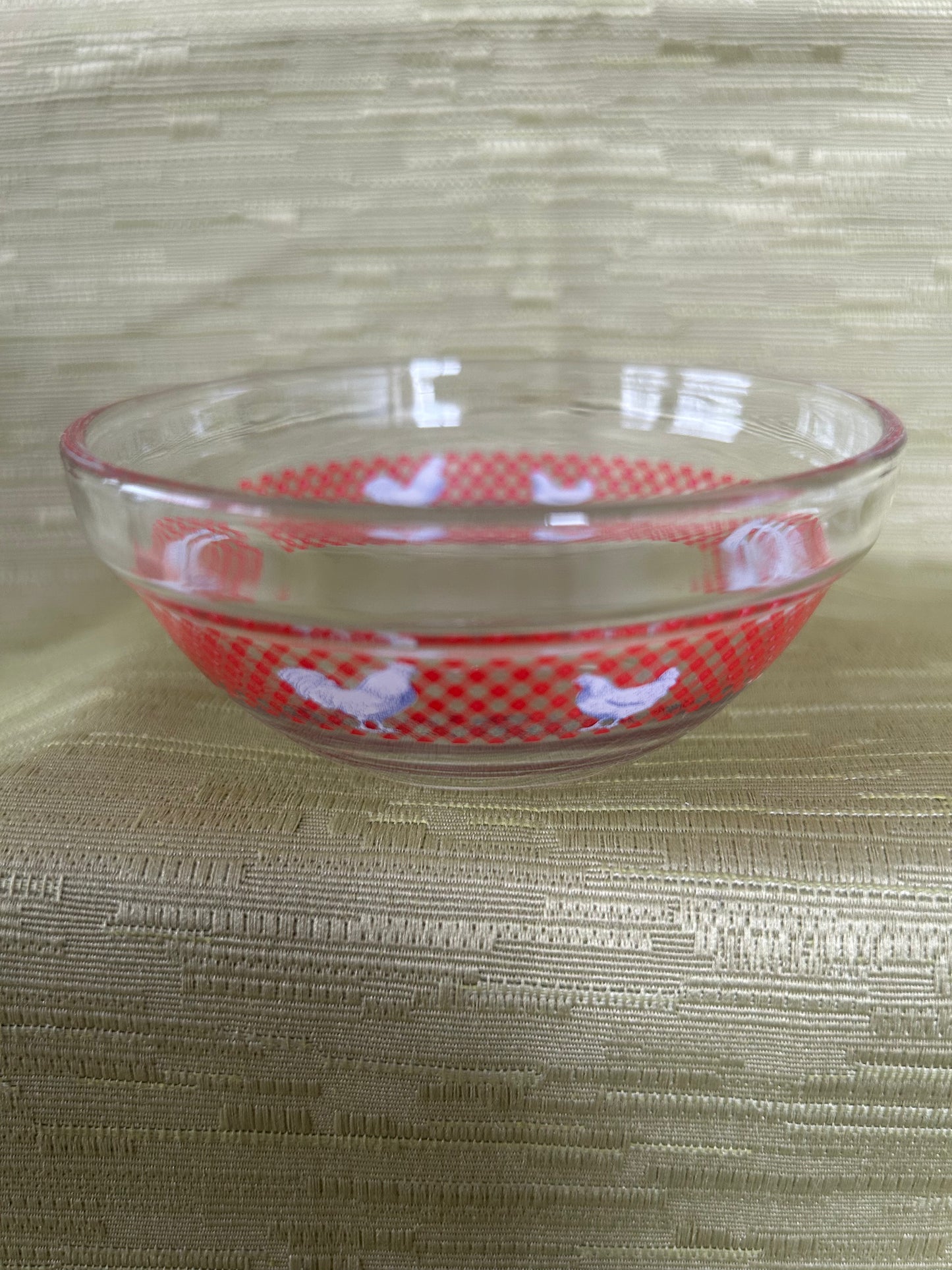 Vintage Set of 3 Pyrex Style Chicken Design Mixing Bowls