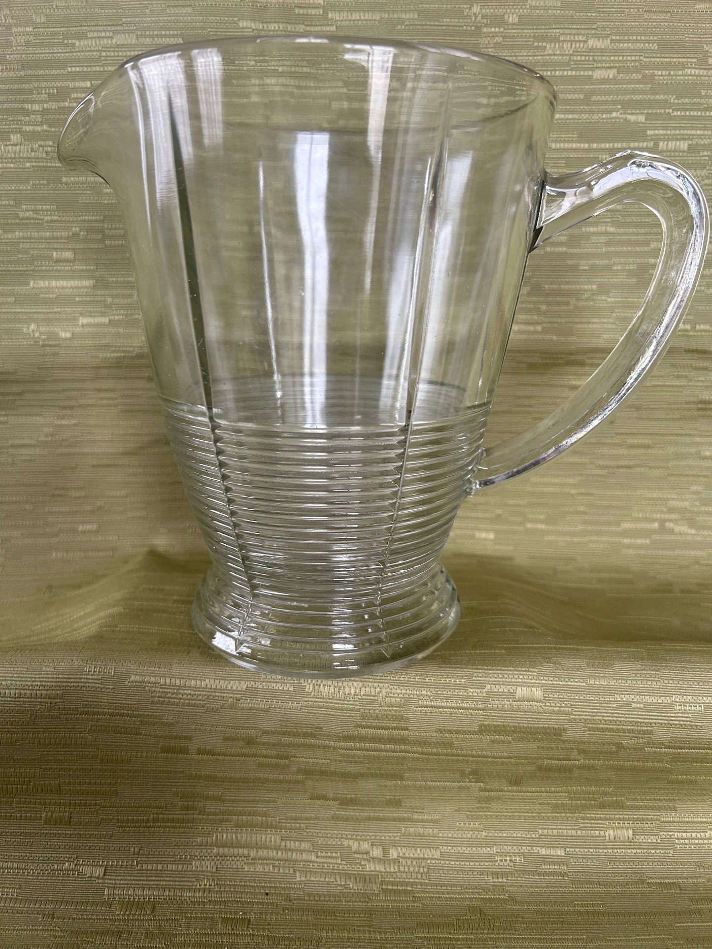 Vintage Retro Mid-century Ribbed Base Water Jug/Pitcher
