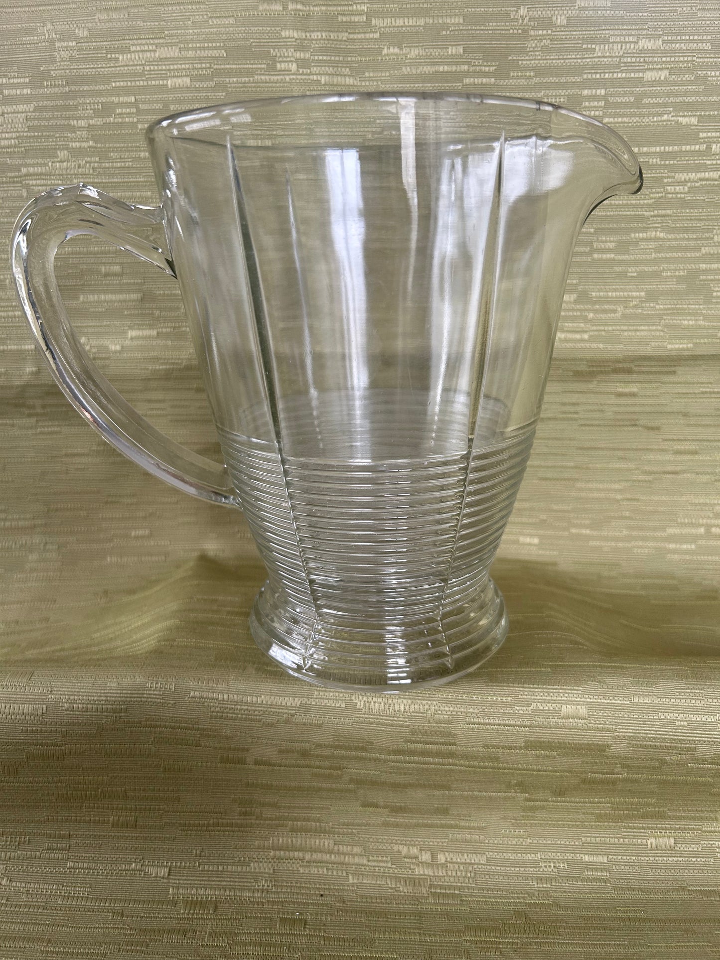 Vintage Retro Mid-century Ribbed Base Water Jug/Pitcher