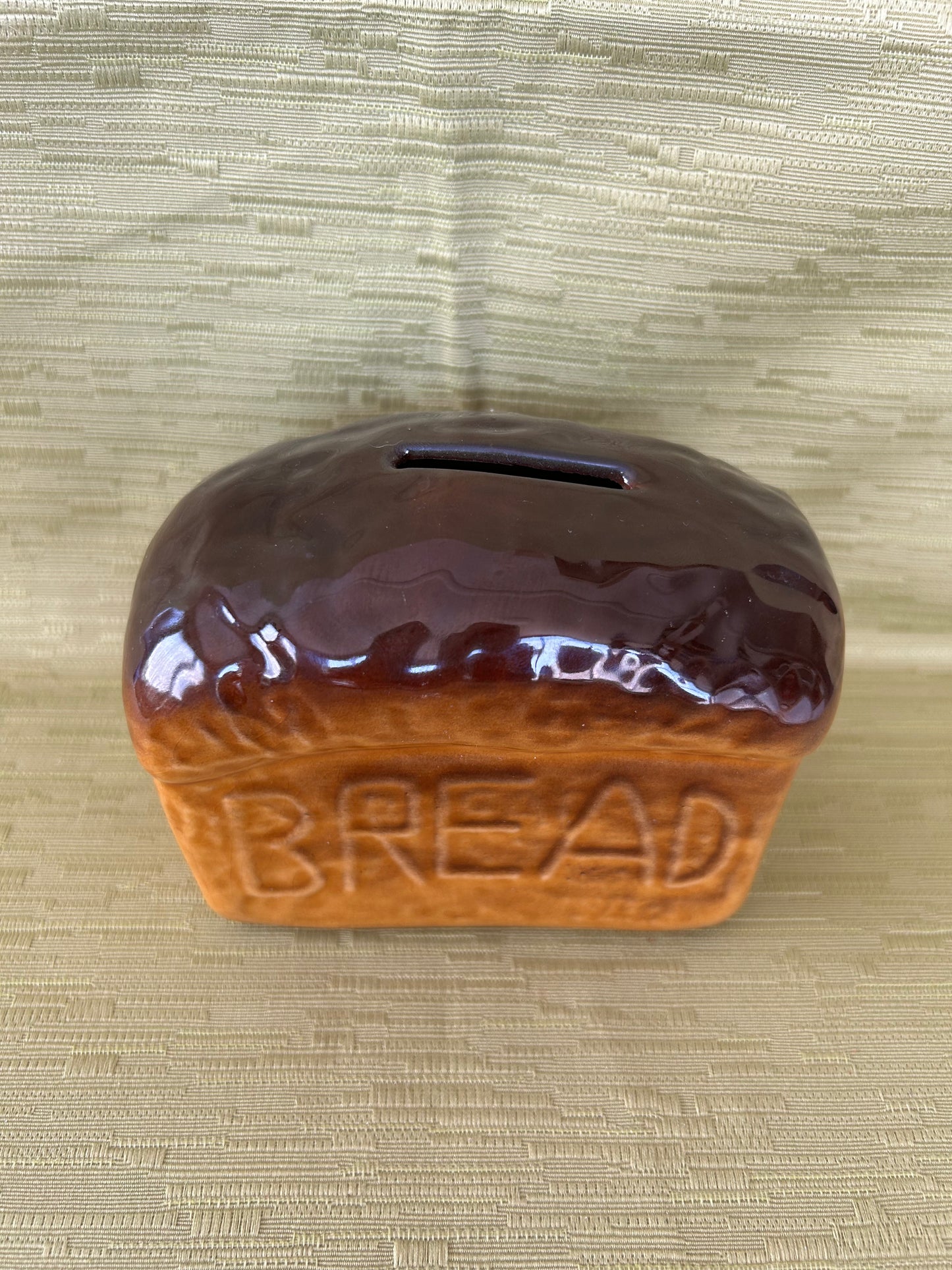 Vintage R. Moss Ltd Money Box Loaf Of Bread Design with Gloss Glaze