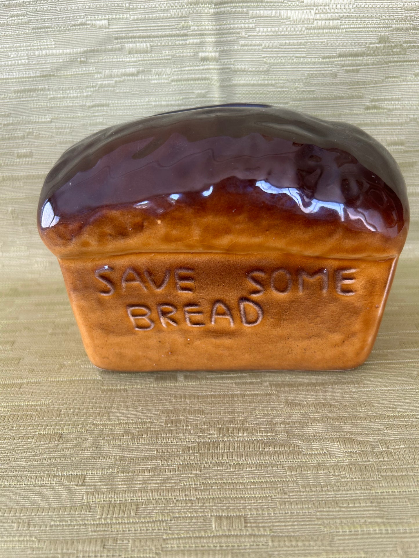 Vintage R. Moss Ltd Money Box Loaf Of Bread Design with Gloss Glaze