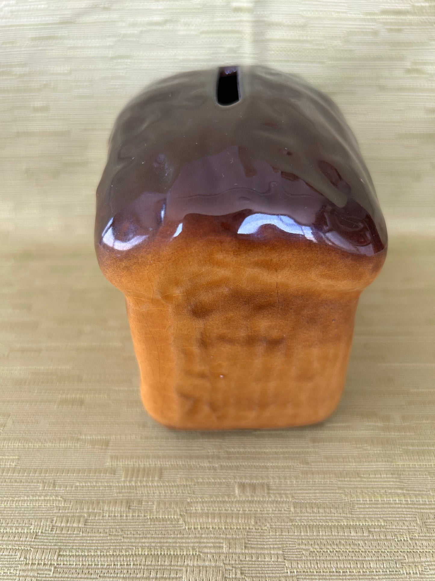 Vintage R. Moss Ltd Money Box Loaf Of Bread Design with Gloss Glaze