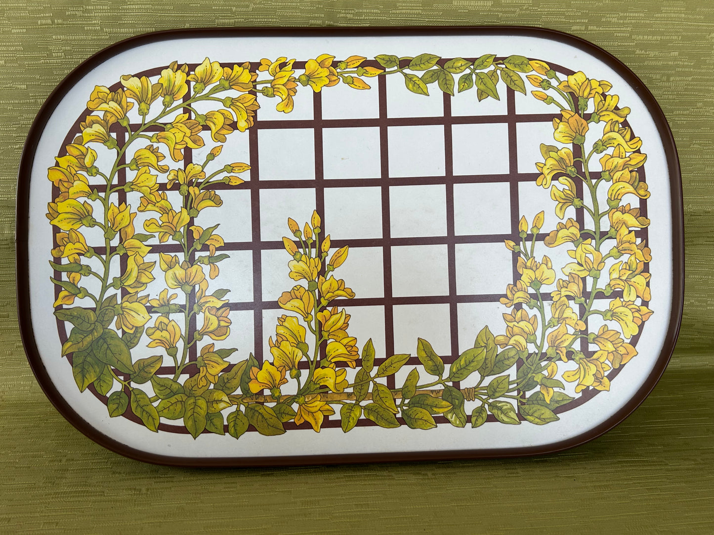 Vintage Large Clover Leaf Melamine Tray Retro 1970's