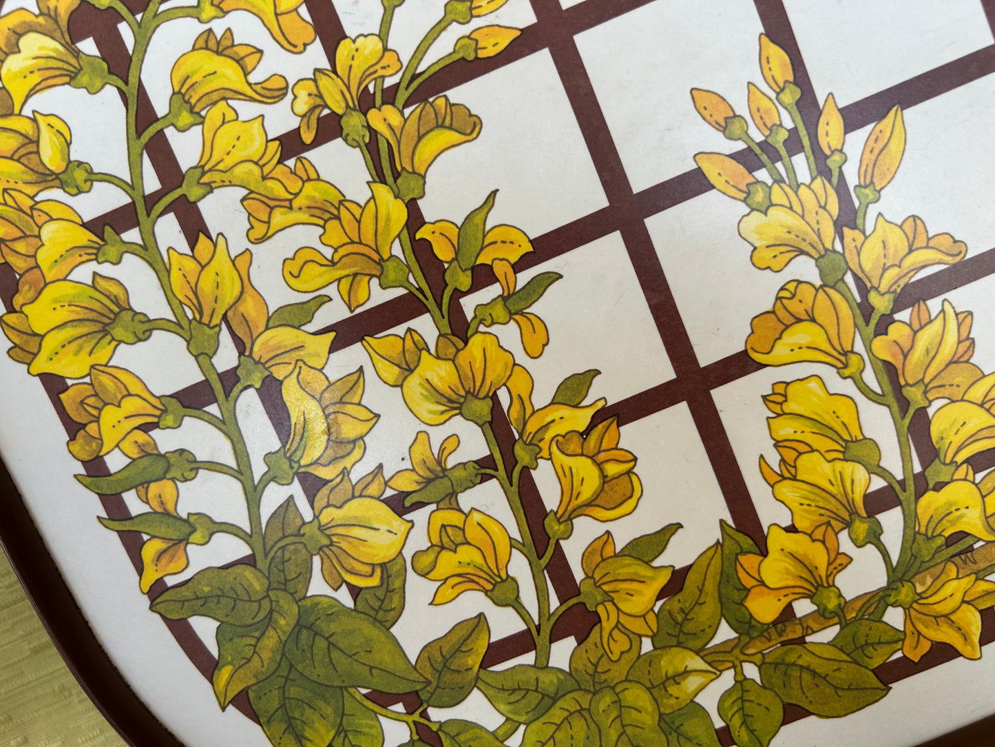 Vintage Large Clover Leaf Melamine Tray Retro 1970's