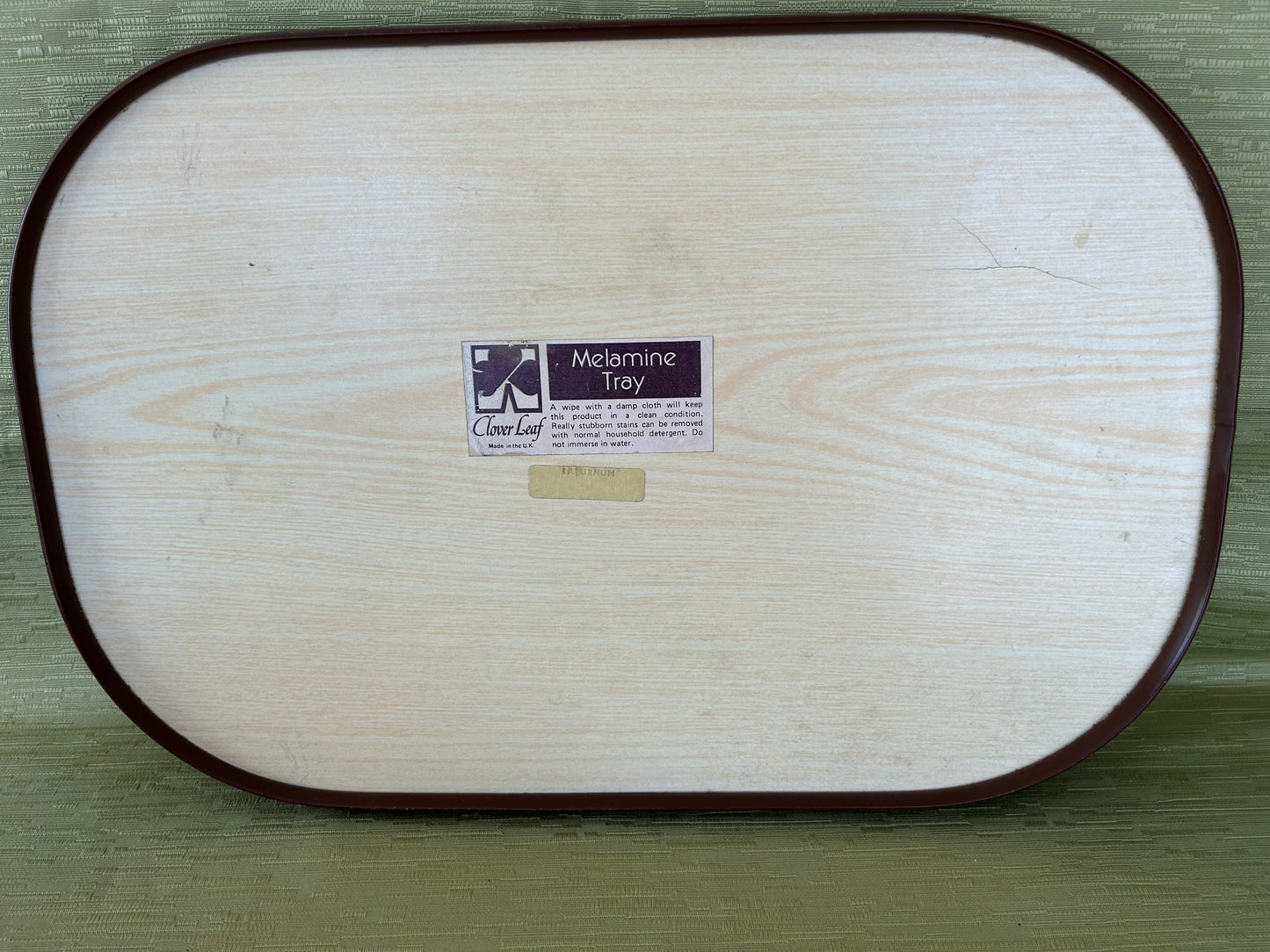 Vintage Large Clover Leaf Melamine Tray Retro 1970's