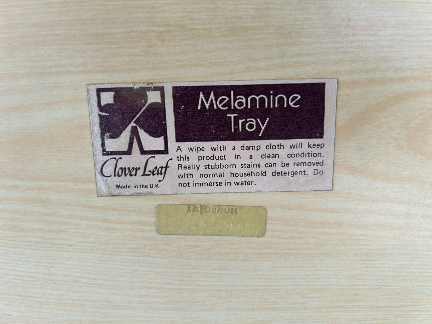 Vintage Large Clover Leaf Melamine Tray Retro 1970's