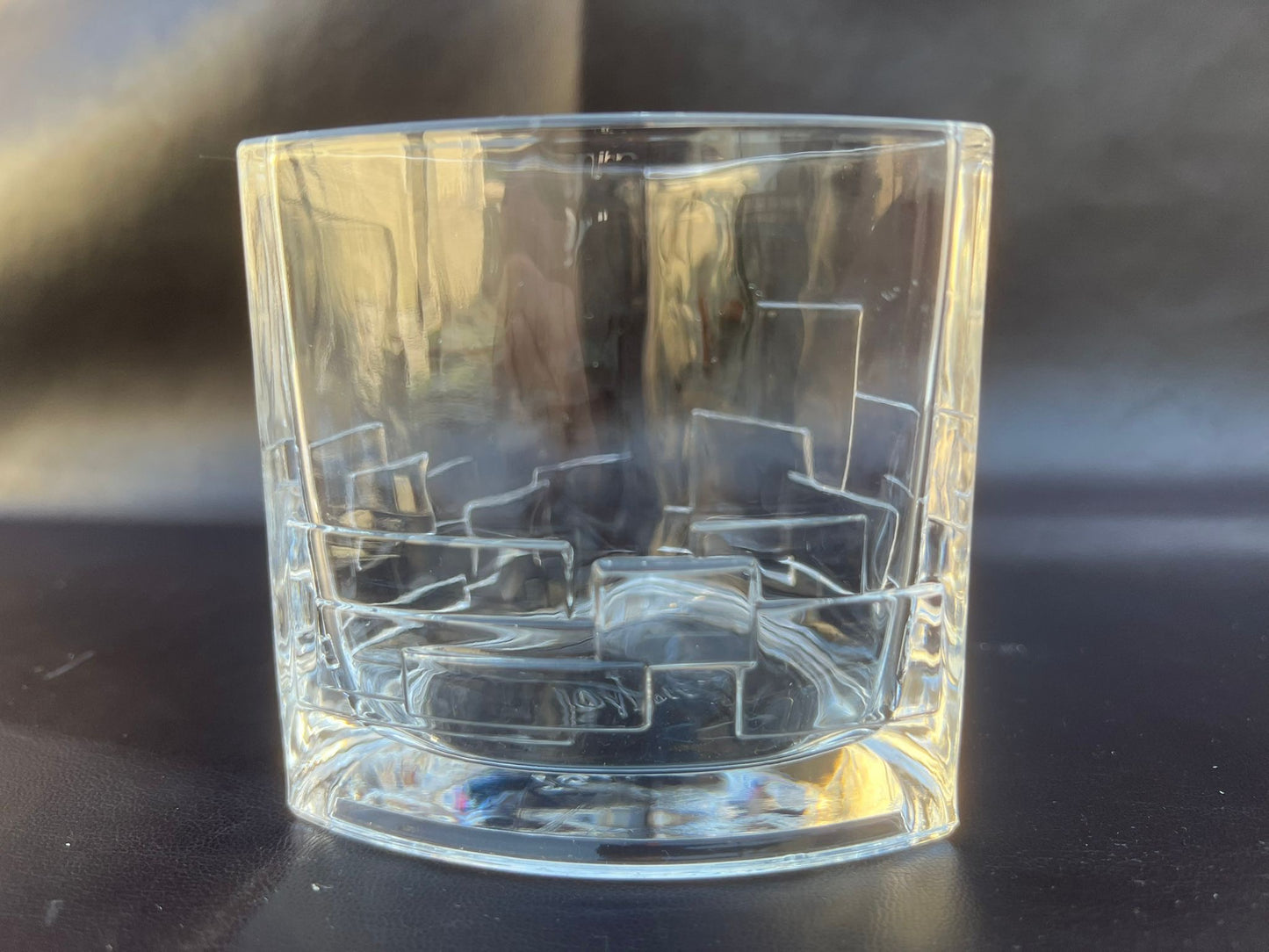 Joyjolt Revere Scotch Whiskey Glasses Crystal Geometric Design Set of 2