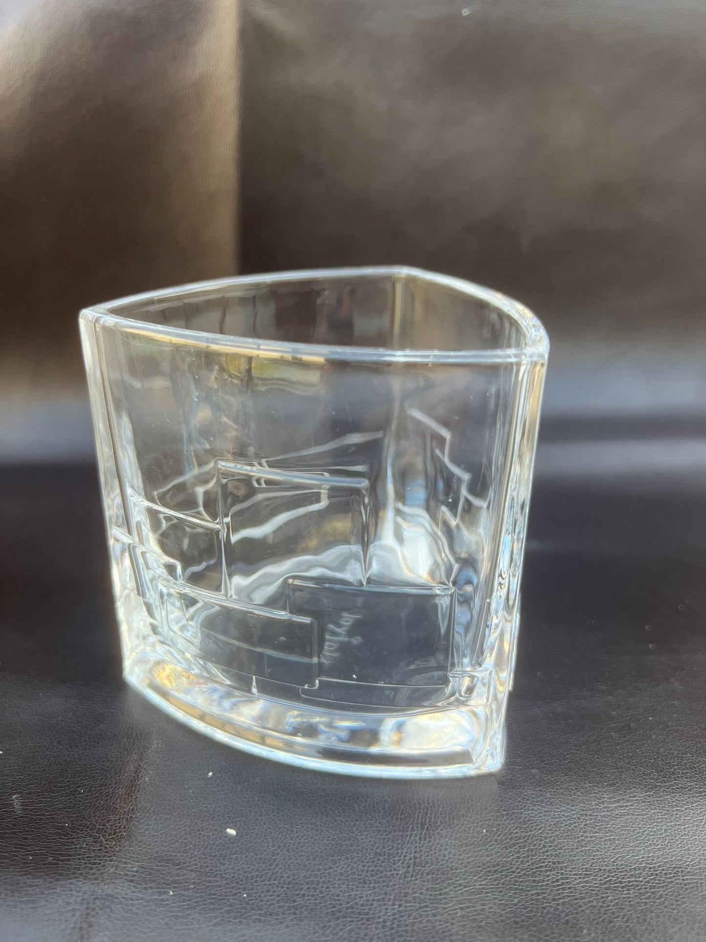 Joyjolt Revere Scotch Whiskey Glasses Crystal Geometric Design Set of 2