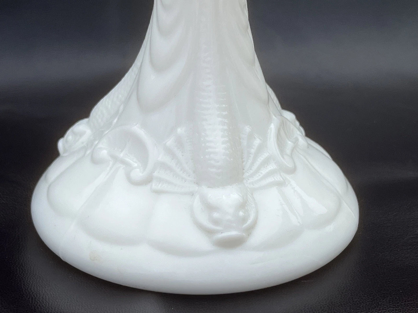 Antique 19th Century French Portieux Vallerysthal White Opaline Milk Glass Oil Lamp