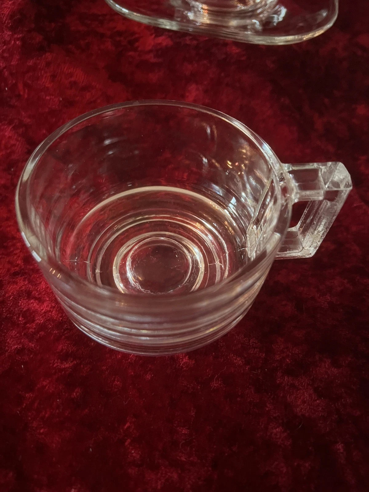 4 Retro Joe Colombo Italian Glass Coffee Cups And Saucers Model: ‘Arno’