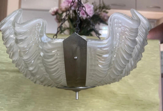 Vintage Clam Shell Ceiling Pendant Lamp Light Shade Art Deco 1920/1930’s