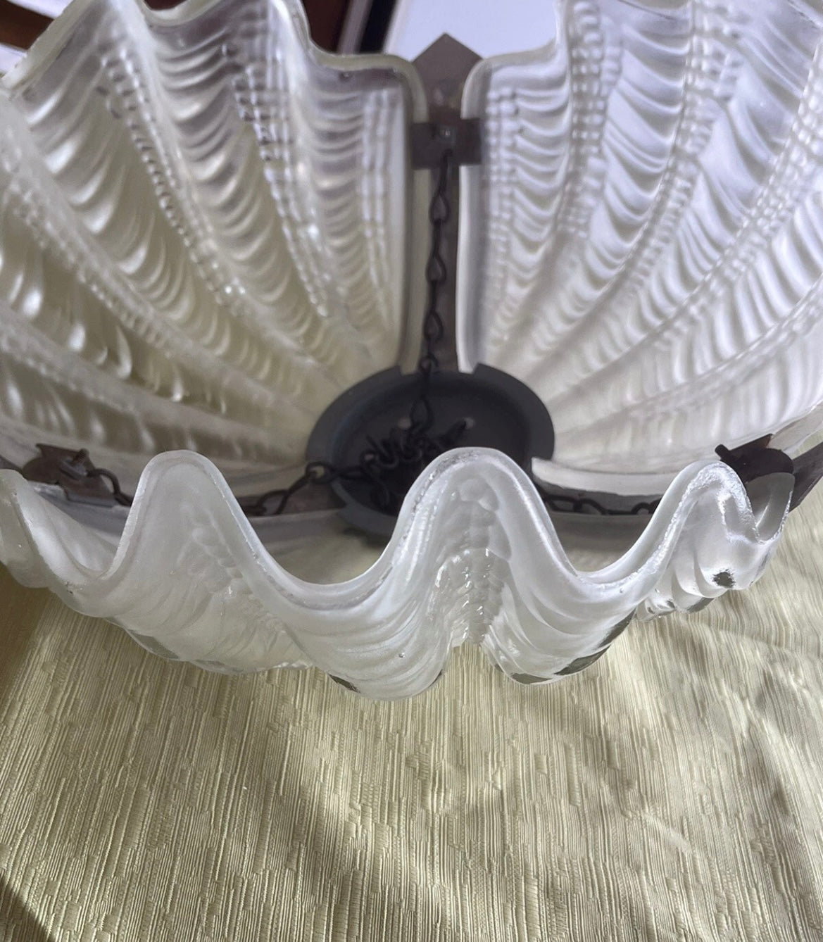 Vintage Clam Shell Ceiling Pendant Lamp Light Shade Art Deco 1920/1930’s