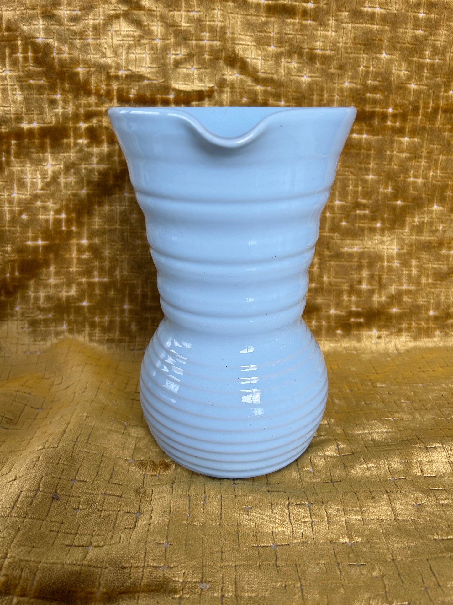Lovatts Vintage Ceramic Ribbed Jug Pitcher In Pale Blue