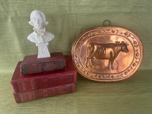 Vintage Copper Cow Bull Wall Plaque