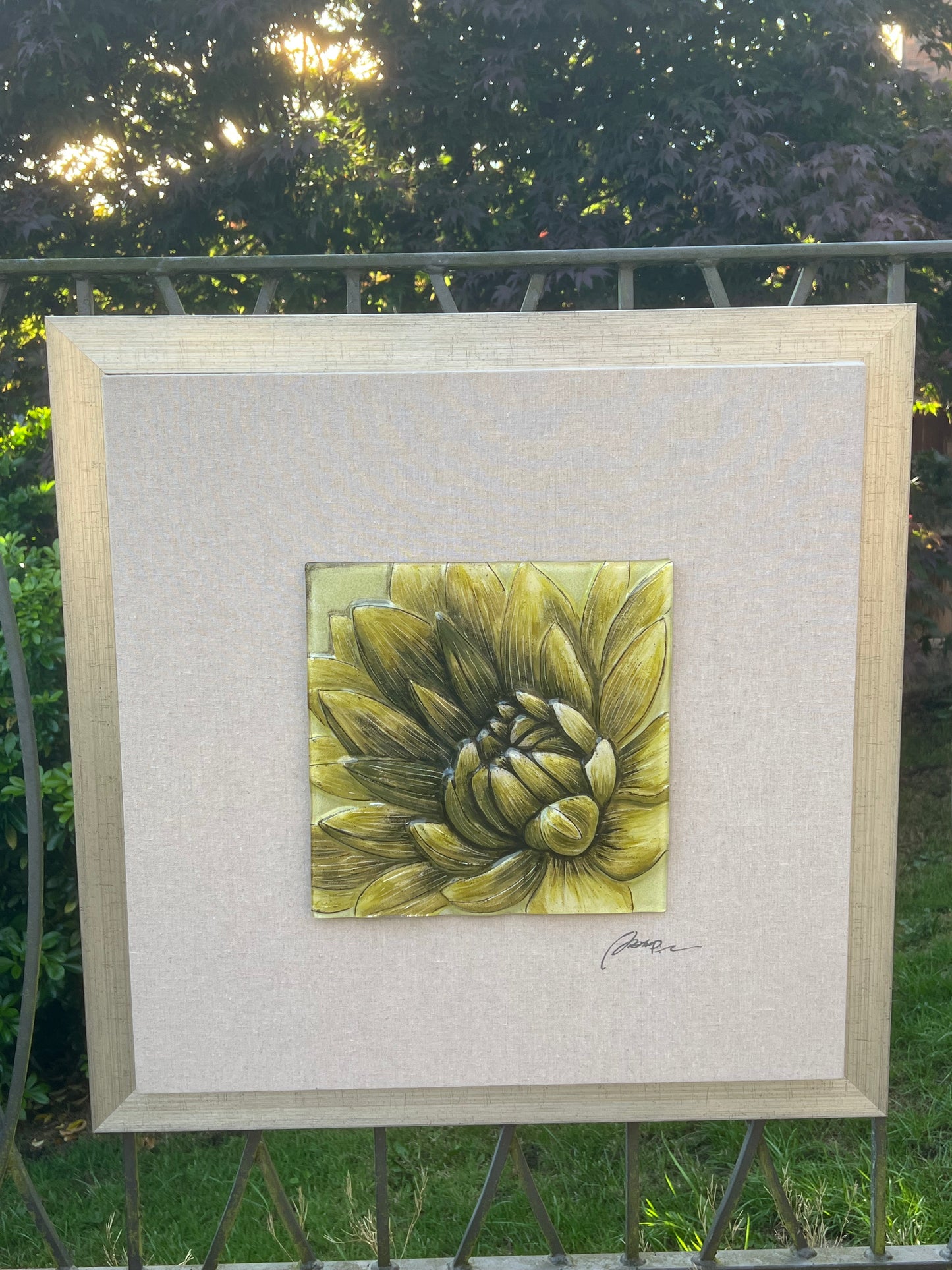 Rob Pohl Decoupage 3D Glass / Canvas Framed Signed Art