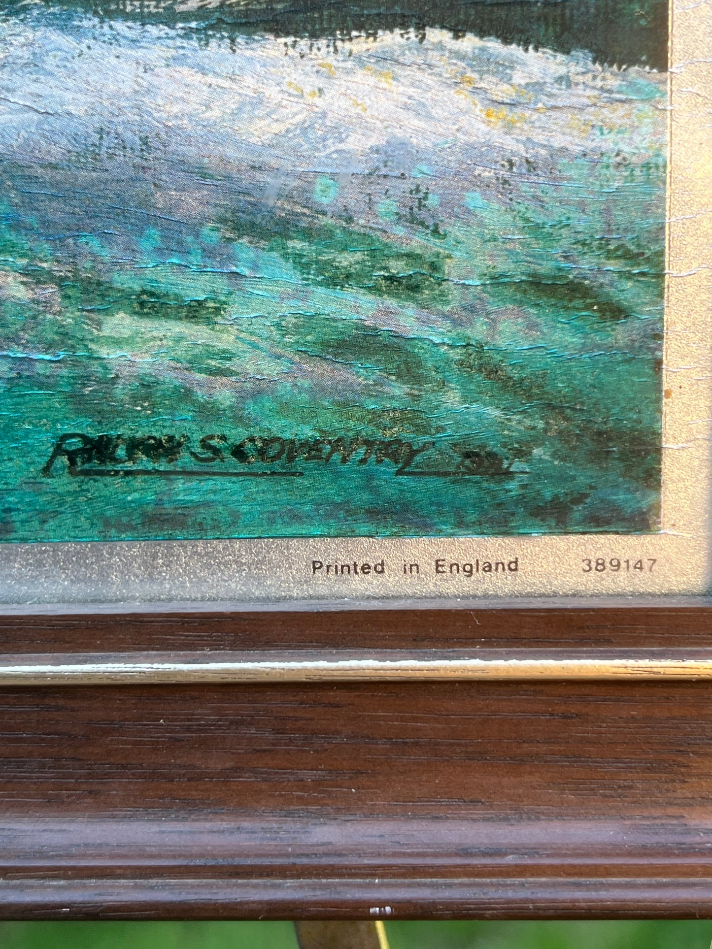Foil Art Rough Waters Stormy Skies & A Ship Wood Frame Ralph S. Coventry Print