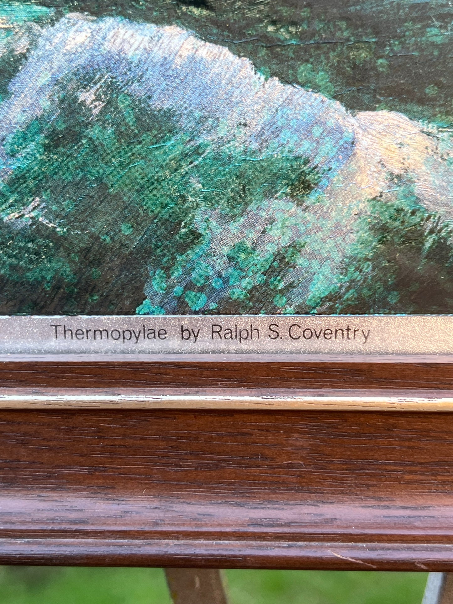 Foil Art Rough Waters Stormy Skies & A Ship Wood Frame Ralph S. Coventry Print