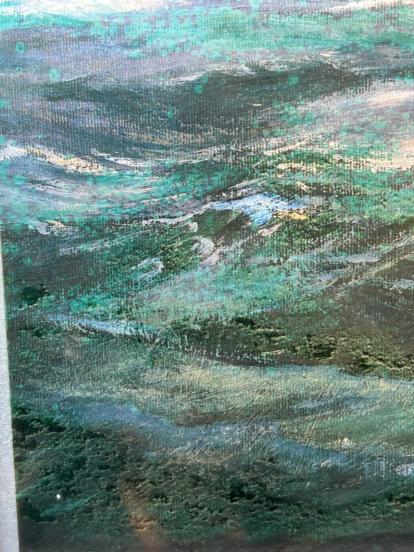 Foil Art Rough Waters Stormy Skies & A Ship Wood Frame Ralph S. Coventry Print
