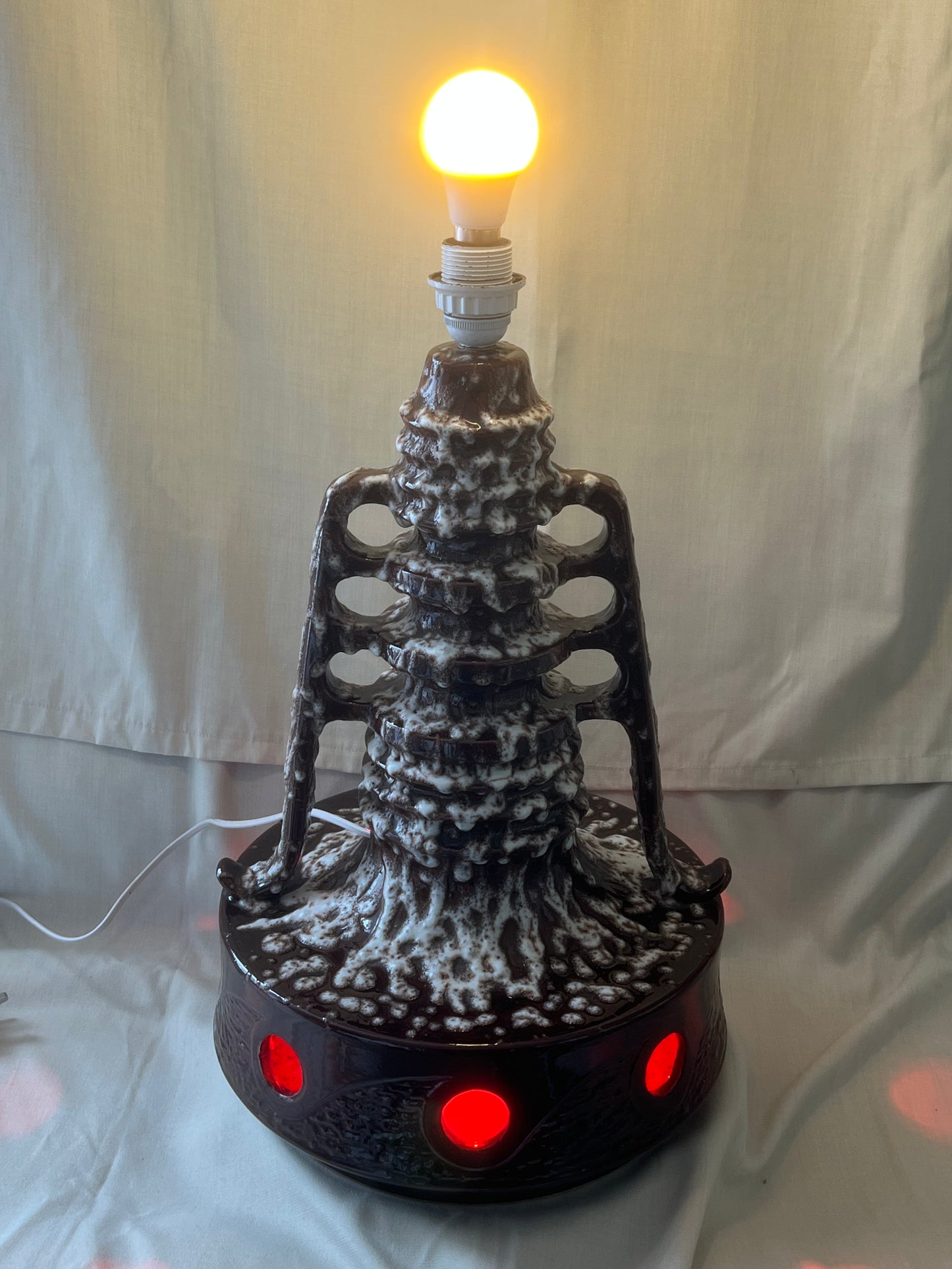 Mid-Century Fat Lava Double handled Bulb Lamp