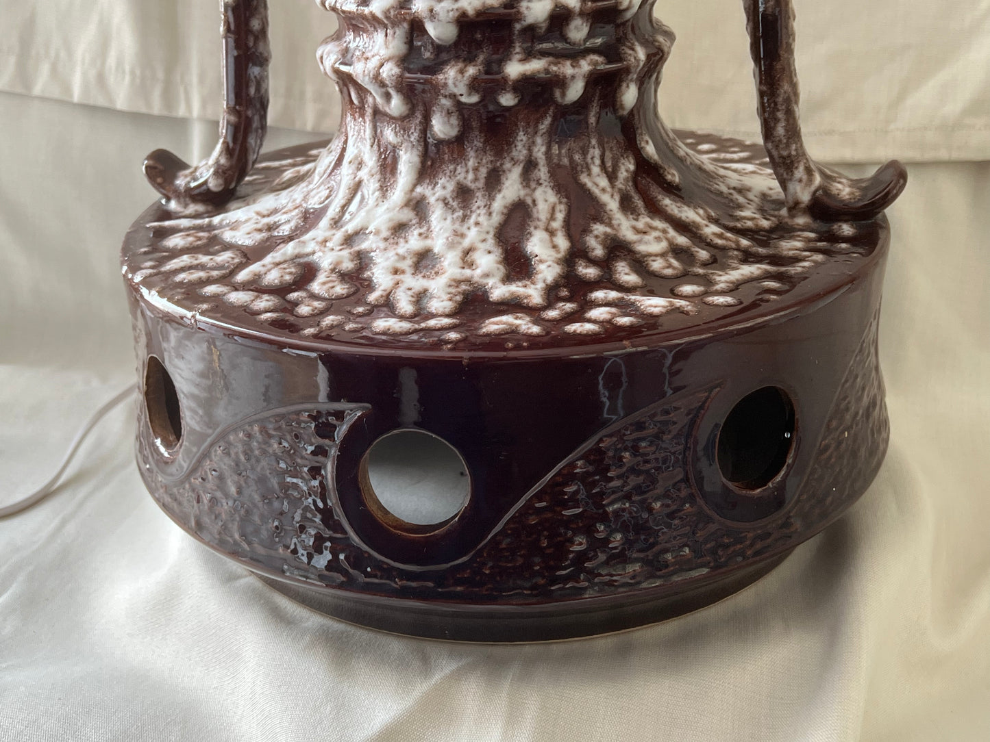 Mid-Century Fat Lava Double handled Bulb Lamp