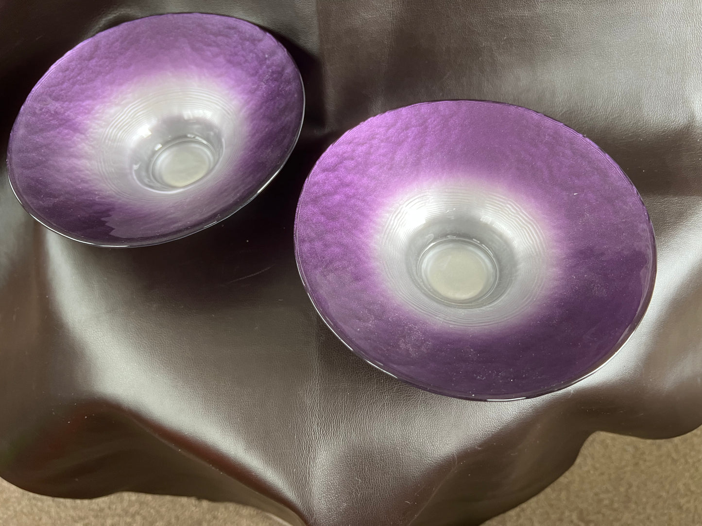 Pair of Rare Portmeirion Dusk Till Dawn Tea Light Holders Purple Silver