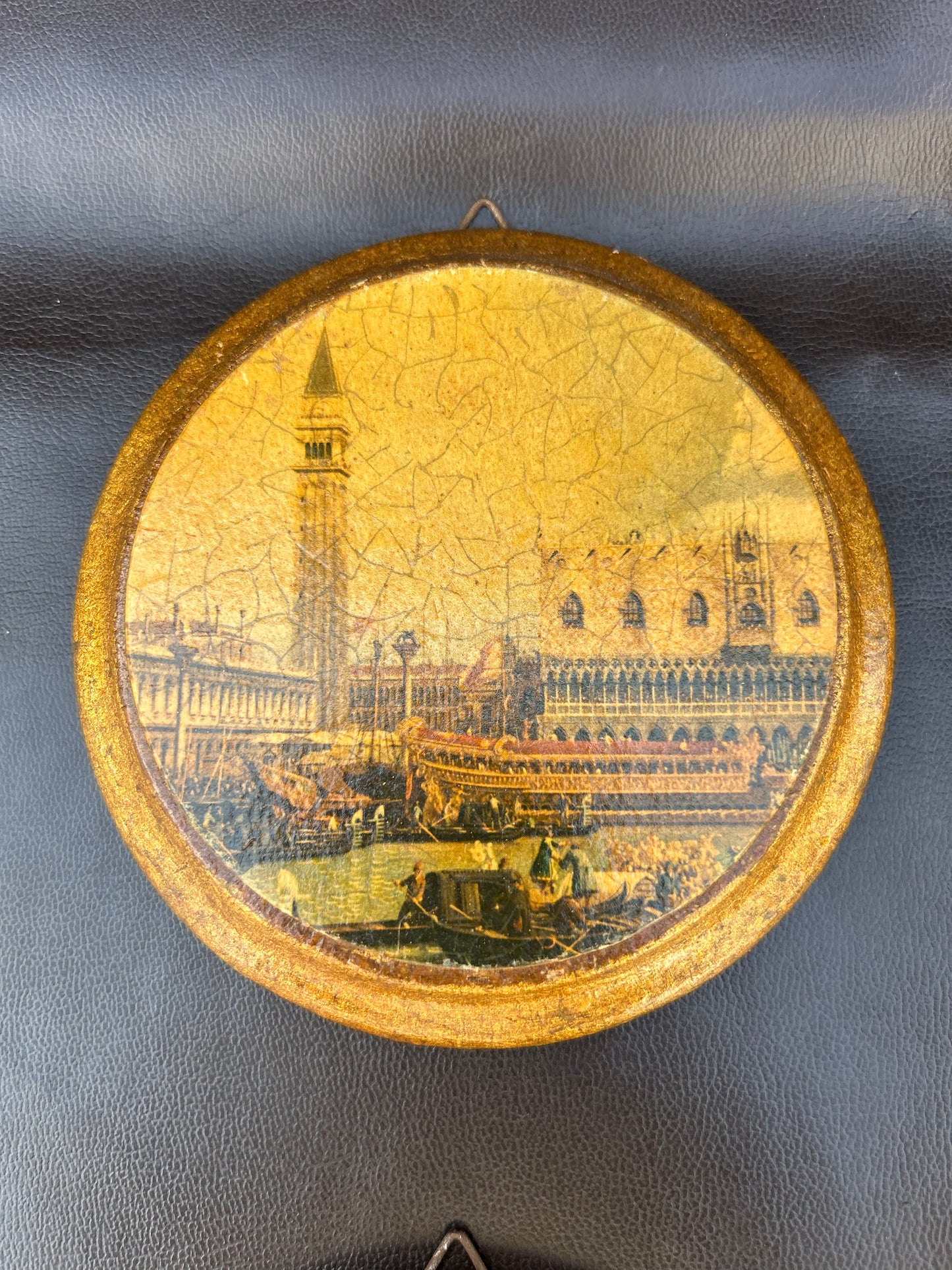 Vintage Lithograph Round Wall Plaques Of Venice Landmarks Rare Italy Set Of 4