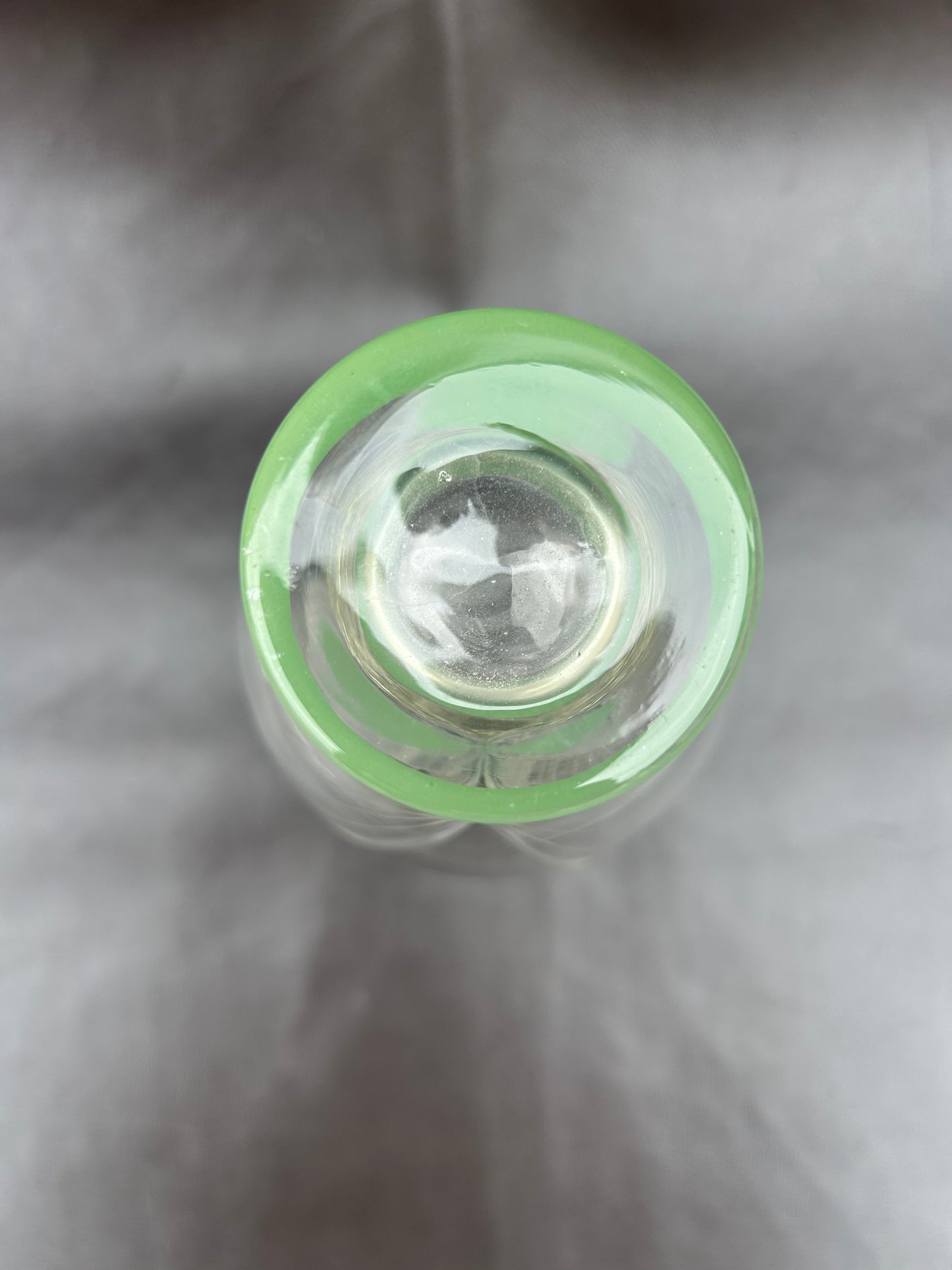 Genuine Art Deco Vase Green Frosted Glass and Etched Detail 1930s Era
