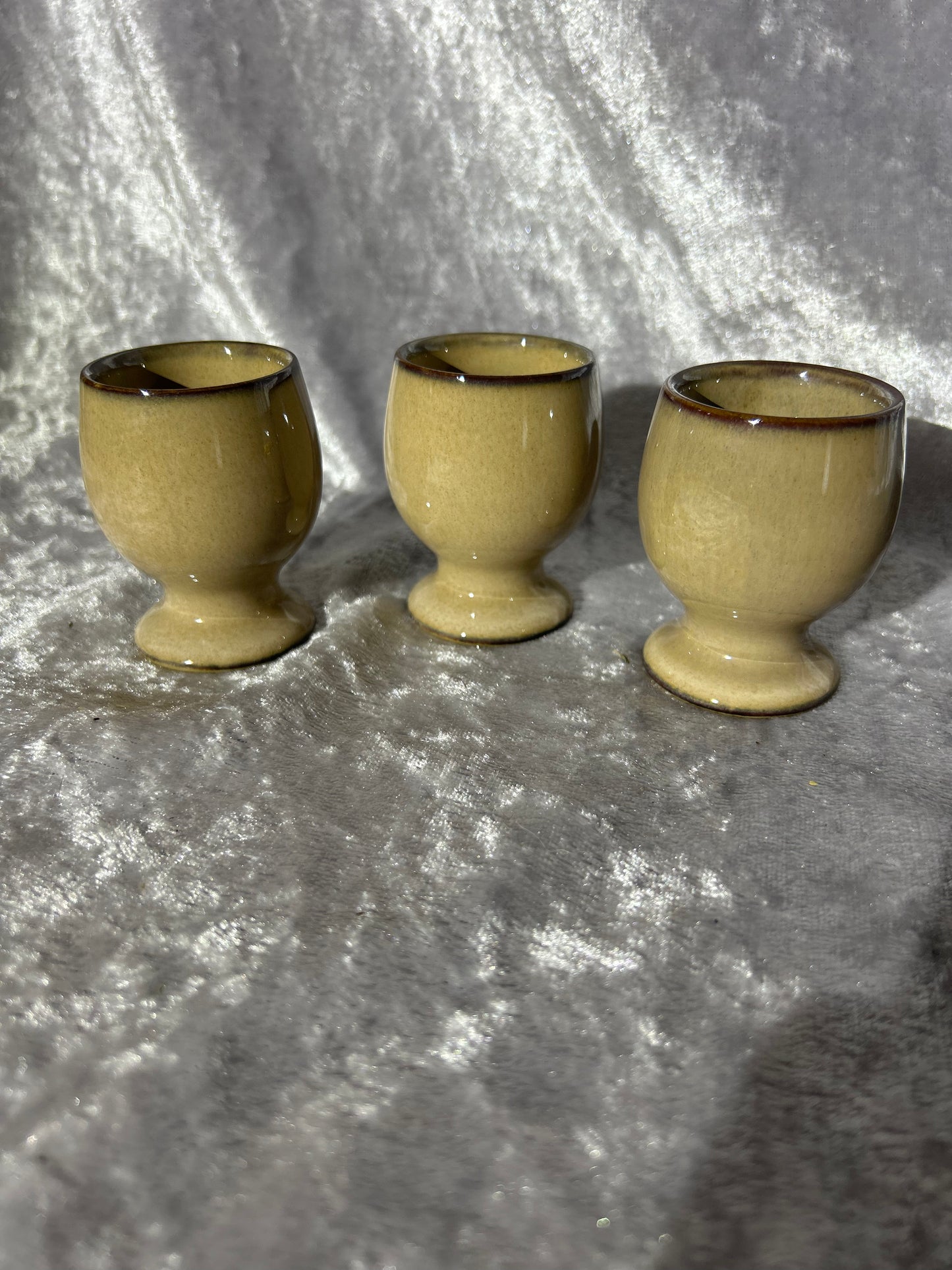 Denby Viceroy Egg Cups x 3 Brown Beige