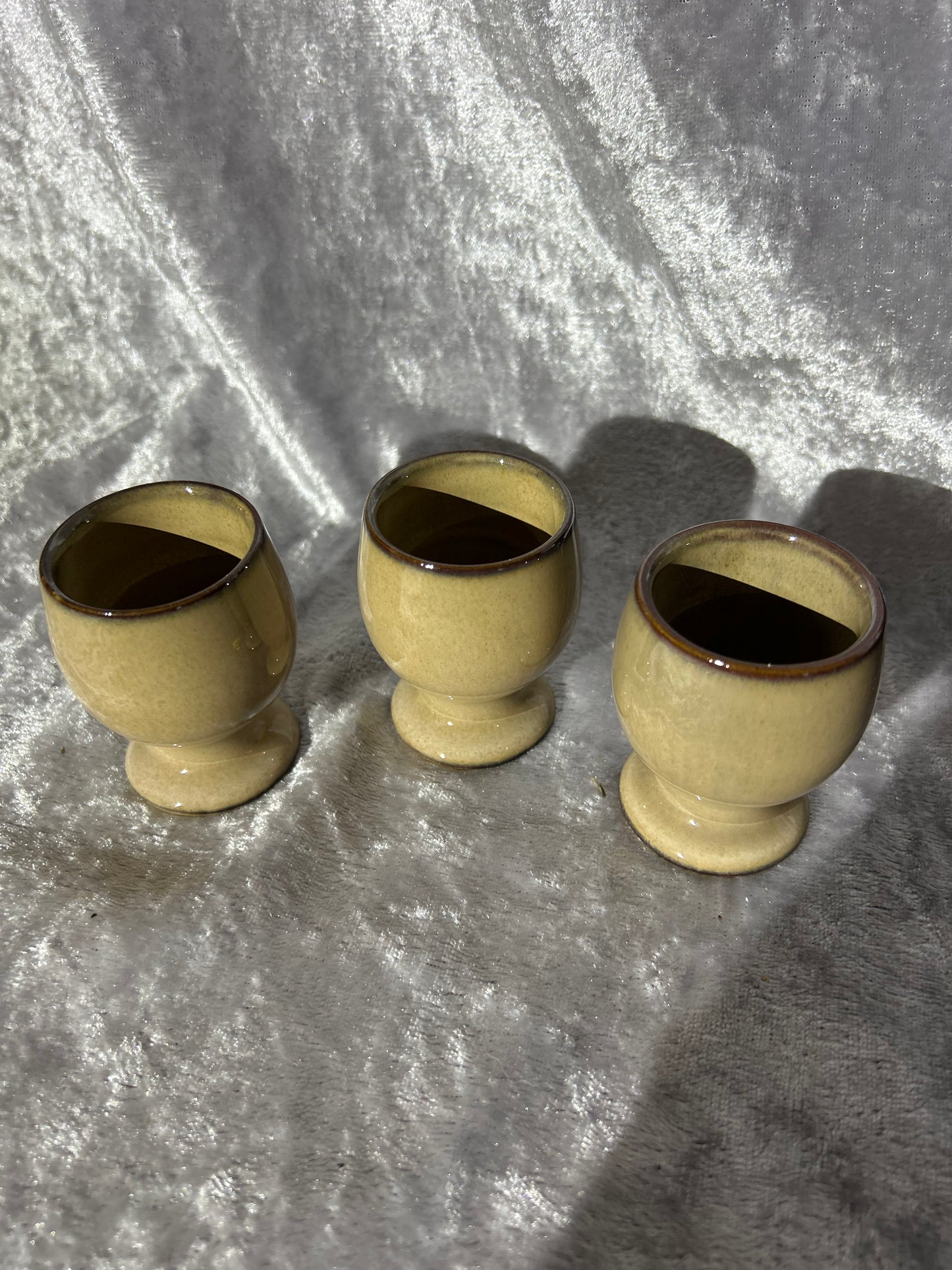 Denby Viceroy Egg Cups x 3 Brown Beige