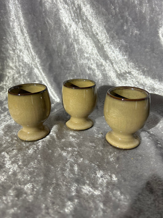 Denby Viceroy Egg Cups x 3 Brown Beige