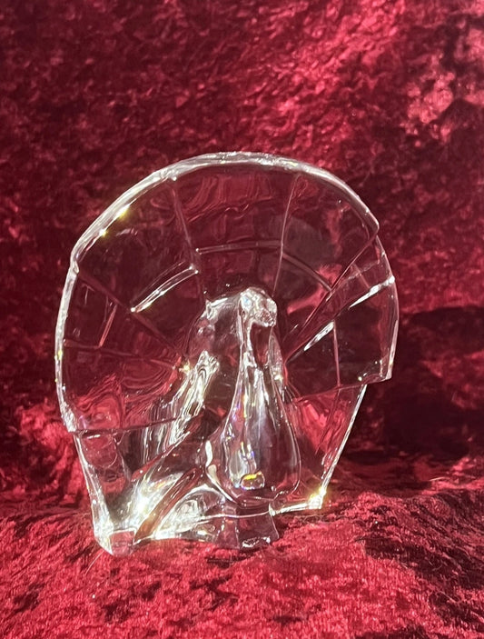Stunning Baccarat French Crystal Glass Peacock Figurine