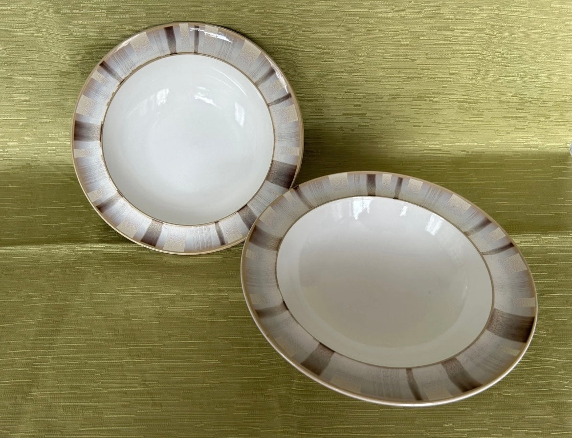 2 Denby Truffle Layers Rimmed Bowls Neutral
