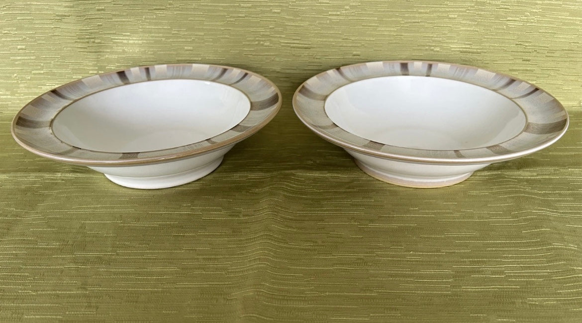 2 Denby Truffle Layers Rimmed Bowls Neutral