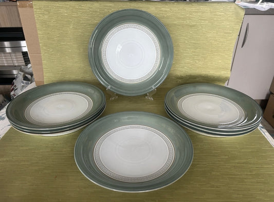 Denby Venice Green High Sided Dinner Plates 27.5cm - 8 Available