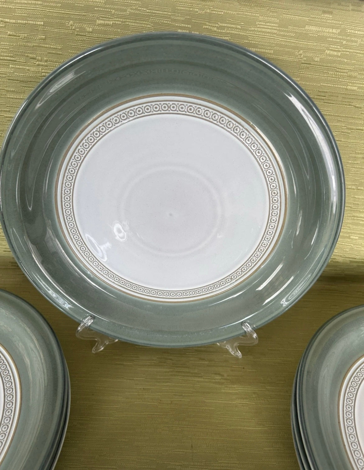 Denby Venice Green High Sided Dinner Plates 27.5cm - 8 Available