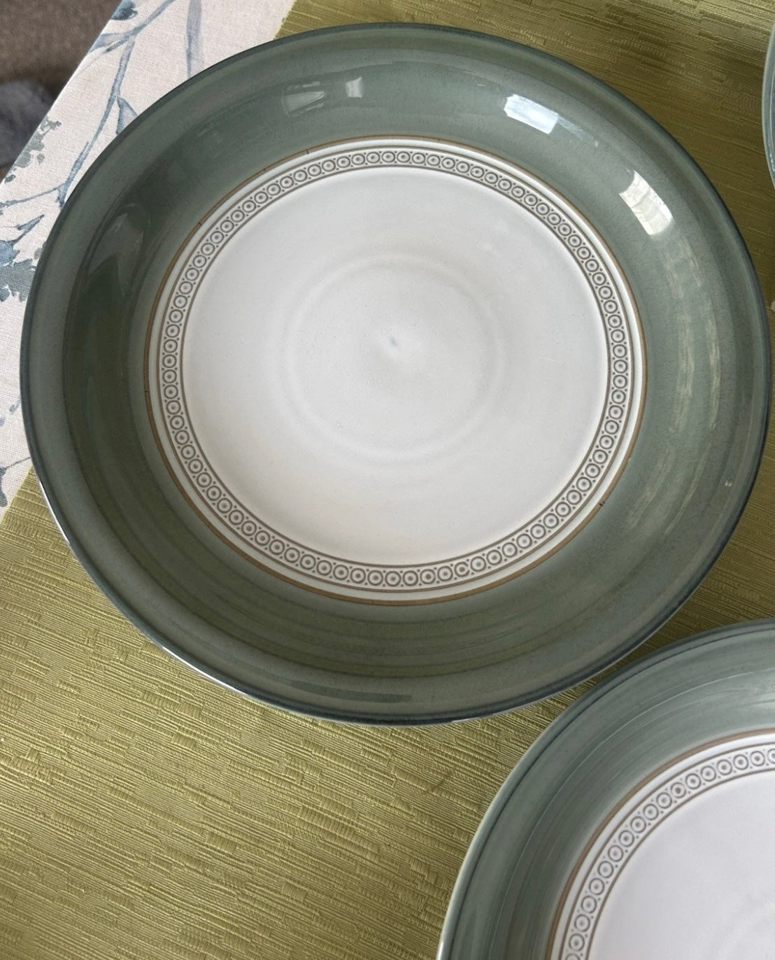 Denby Venice Green High Sided Dinner Plates 27.5cm - 8 Available