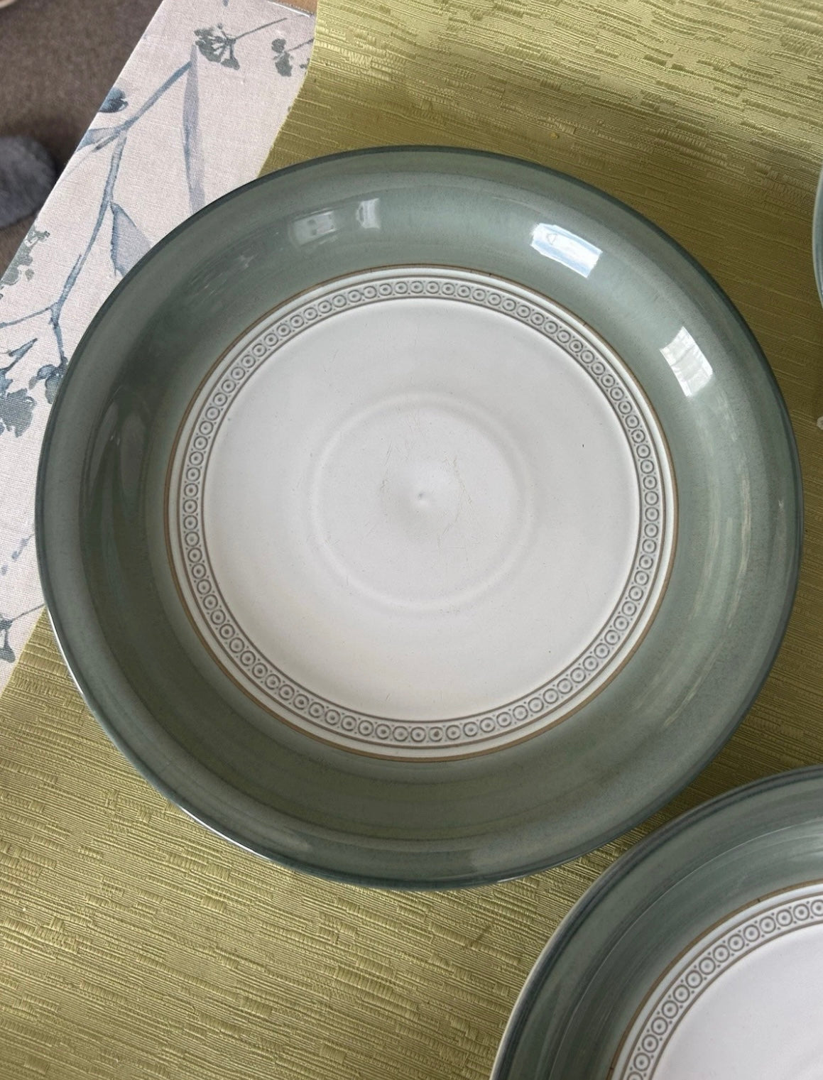 Denby Venice Green High Sided Dinner Plates 27.5cm - 8 Available