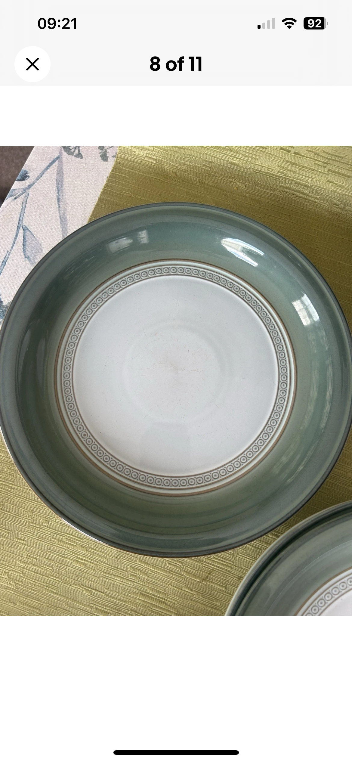 Denby Venice Green High Sided Dinner Plates 27.5cm - 8 Available