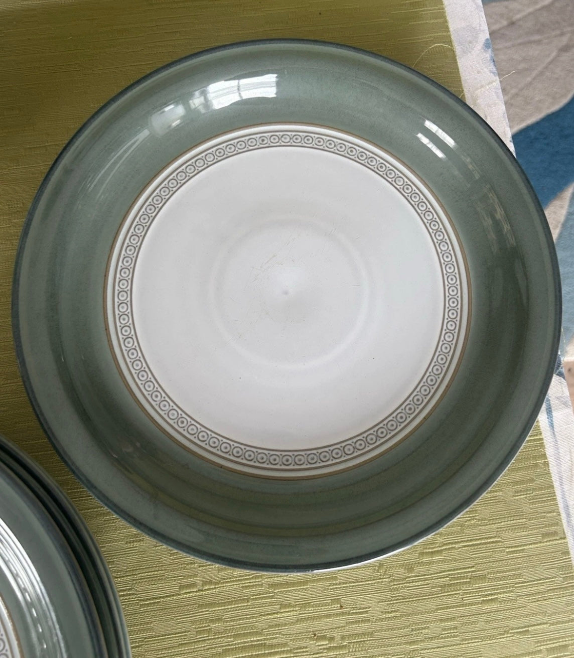 Denby Venice Green High Sided Dinner Plates 27.5cm - 8 Available