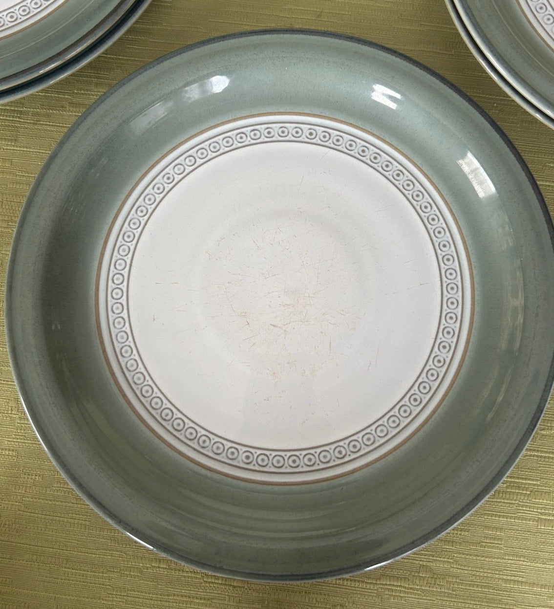 Denby Venice Green High Sided Side/Salad Plates 23cm - 6 Available